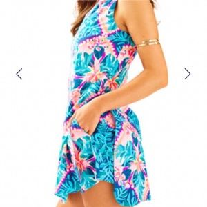 Lilly Pulitzer Tanya Romper Seaside Aqua Coconut
